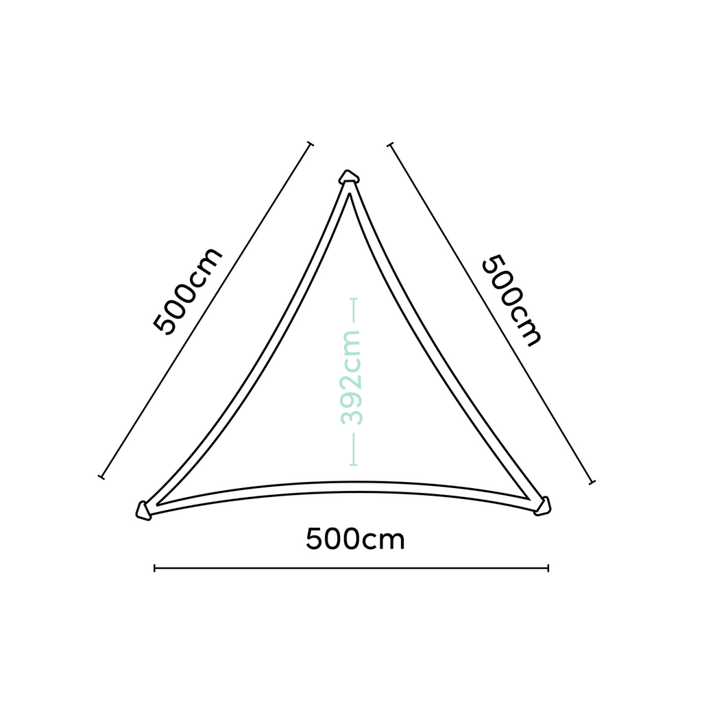 Coolfit-Dreieck 5,0 x 5,0 x 5,0 m, gebrochenes Weiß