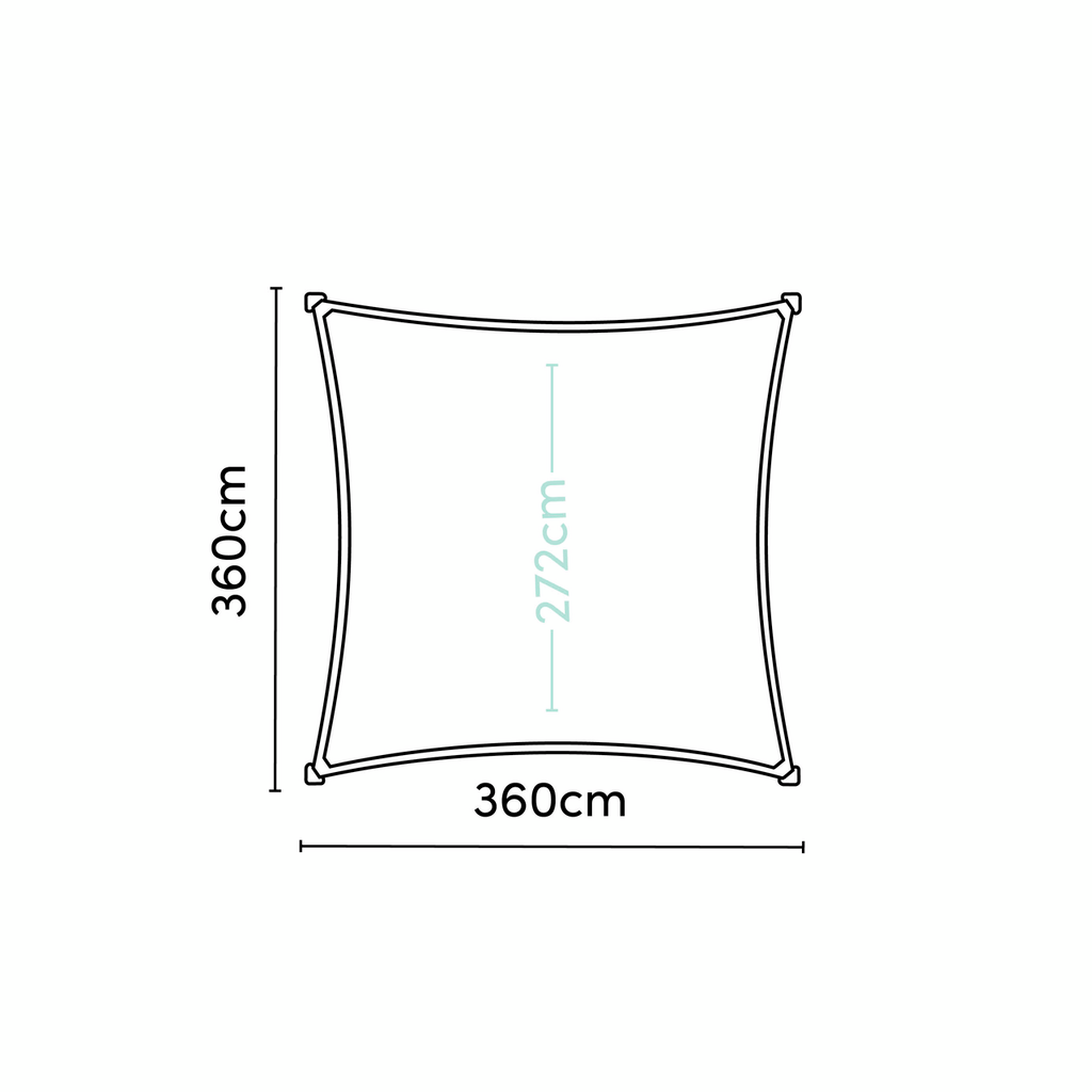 Coolfit Square 3,6 x 3,6 x 3,6 x 3,6 m, Anthrazit