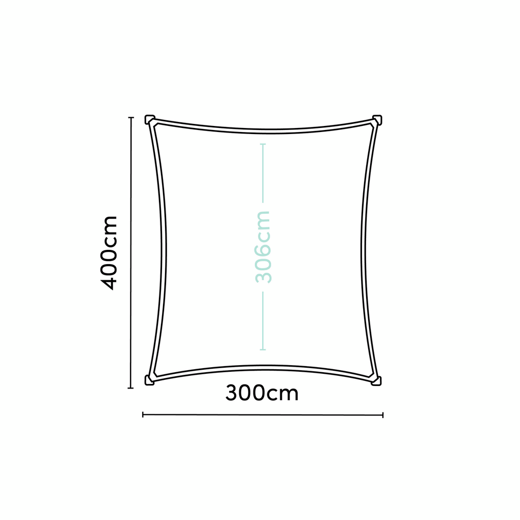 Coolfit Rechteck 3,0 x 4,0 x 3,0 x 4,0 m, gebrochenes Weiß