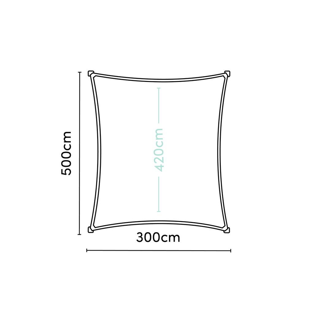 Coolfit Rechteck 3,0 x 5,0 x 3,0 x 5,0 m, gebrochenes Weiß