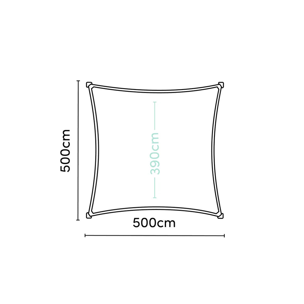 Coolfit Vierkant 5,0 x 5,0 x 5,0 x 5,0m, Antraciet
