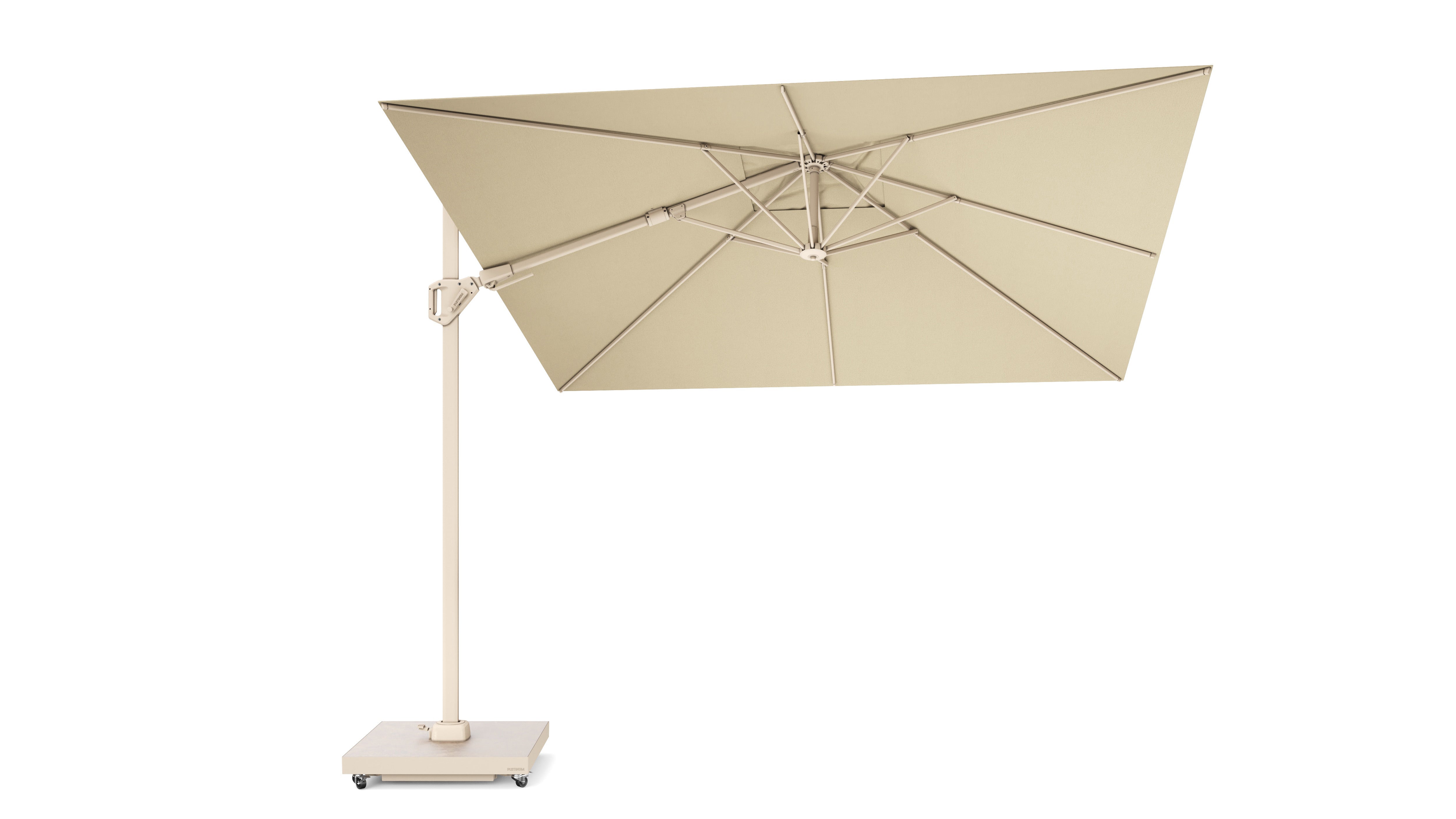 Platinum Zweefparasol Challenger T² Premium 300x300cm Sandstone/Champagne