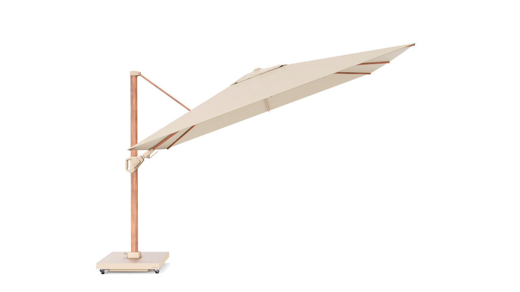 Platinum Schwimmender Sonnenschirm Challenger T² Premium 260x350cm Teak/Champagner