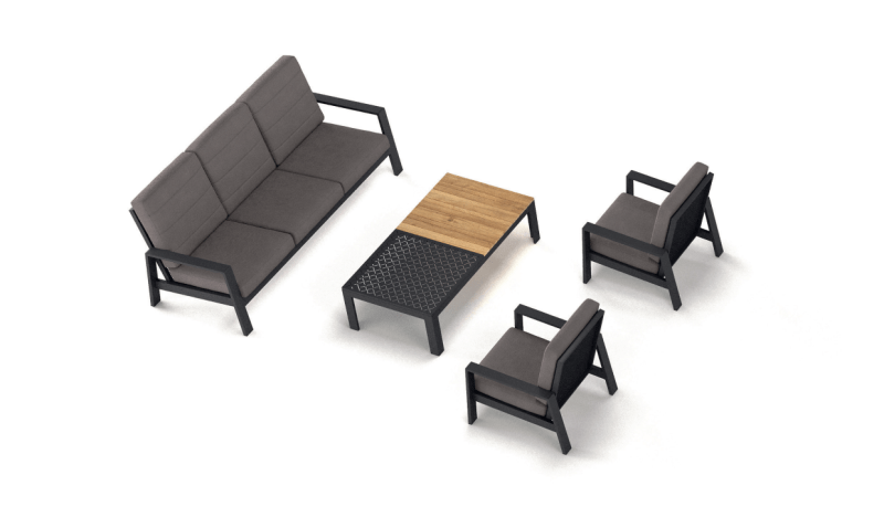 Tierra Outdoor Queens Lounge-Set Anthrazit 4-teilig