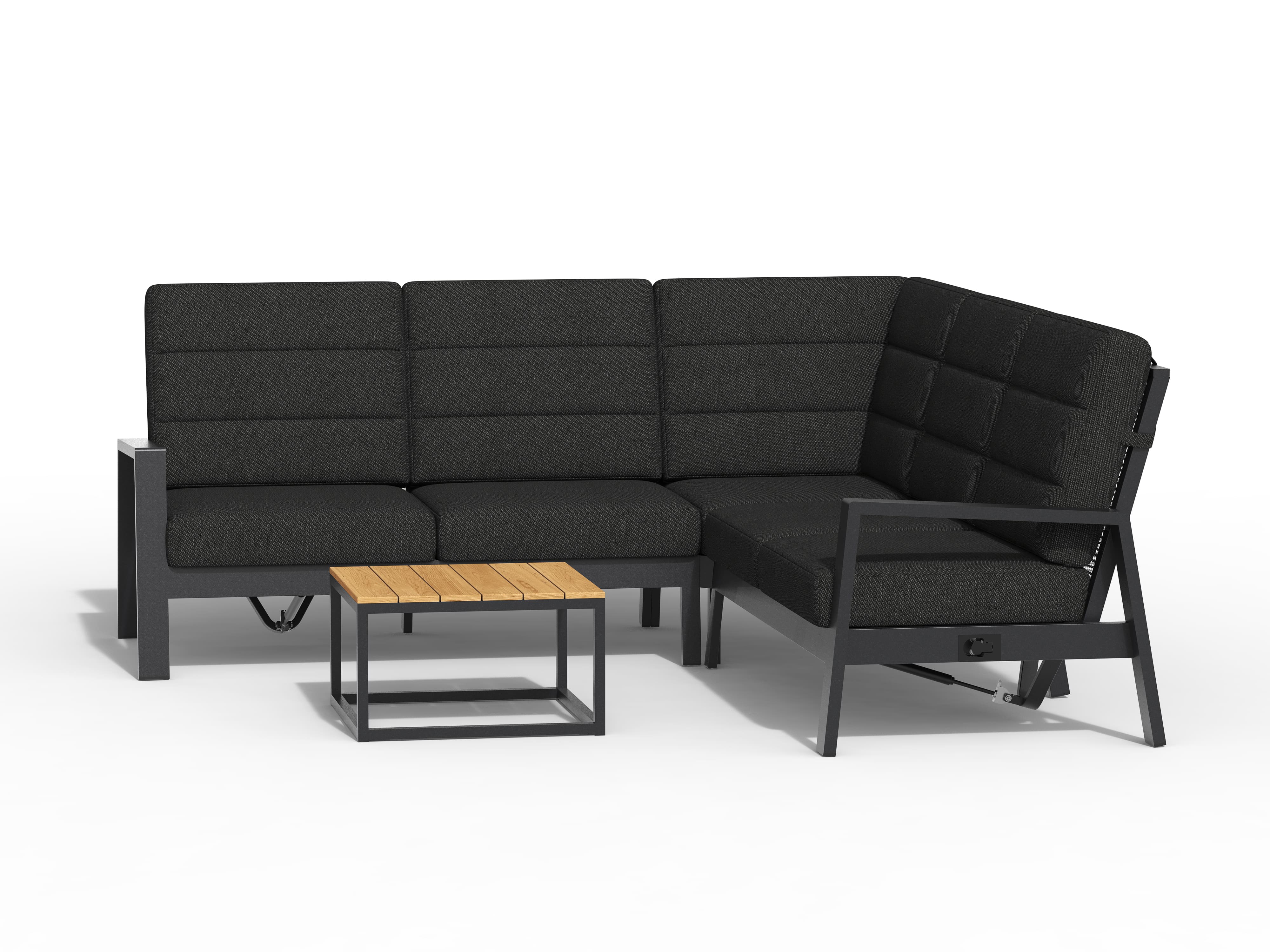 Tierra Outdoor Loungehoek Queens black 4-delig