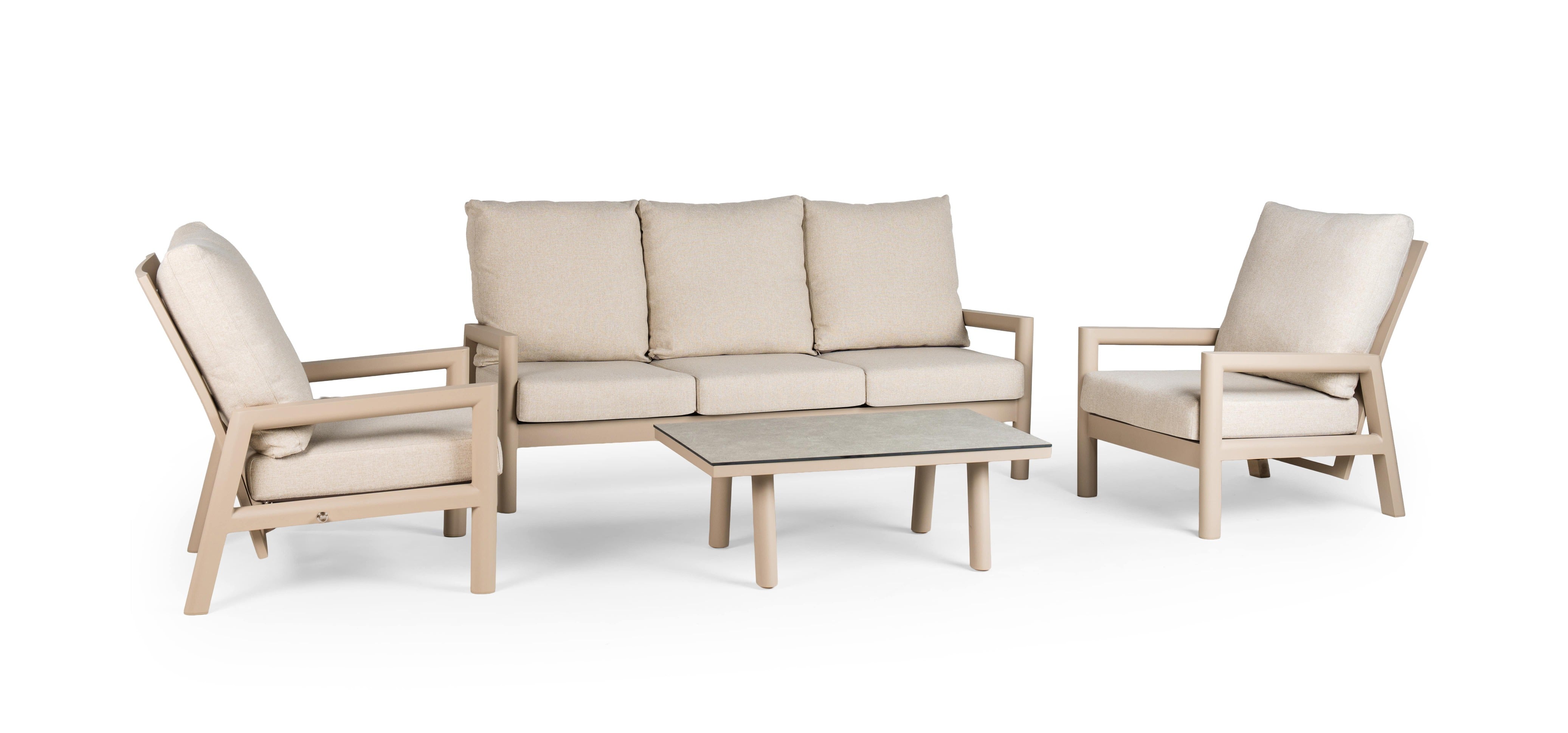 Tierra Outdoor Loungeset Sevilla champagne 4-delig
