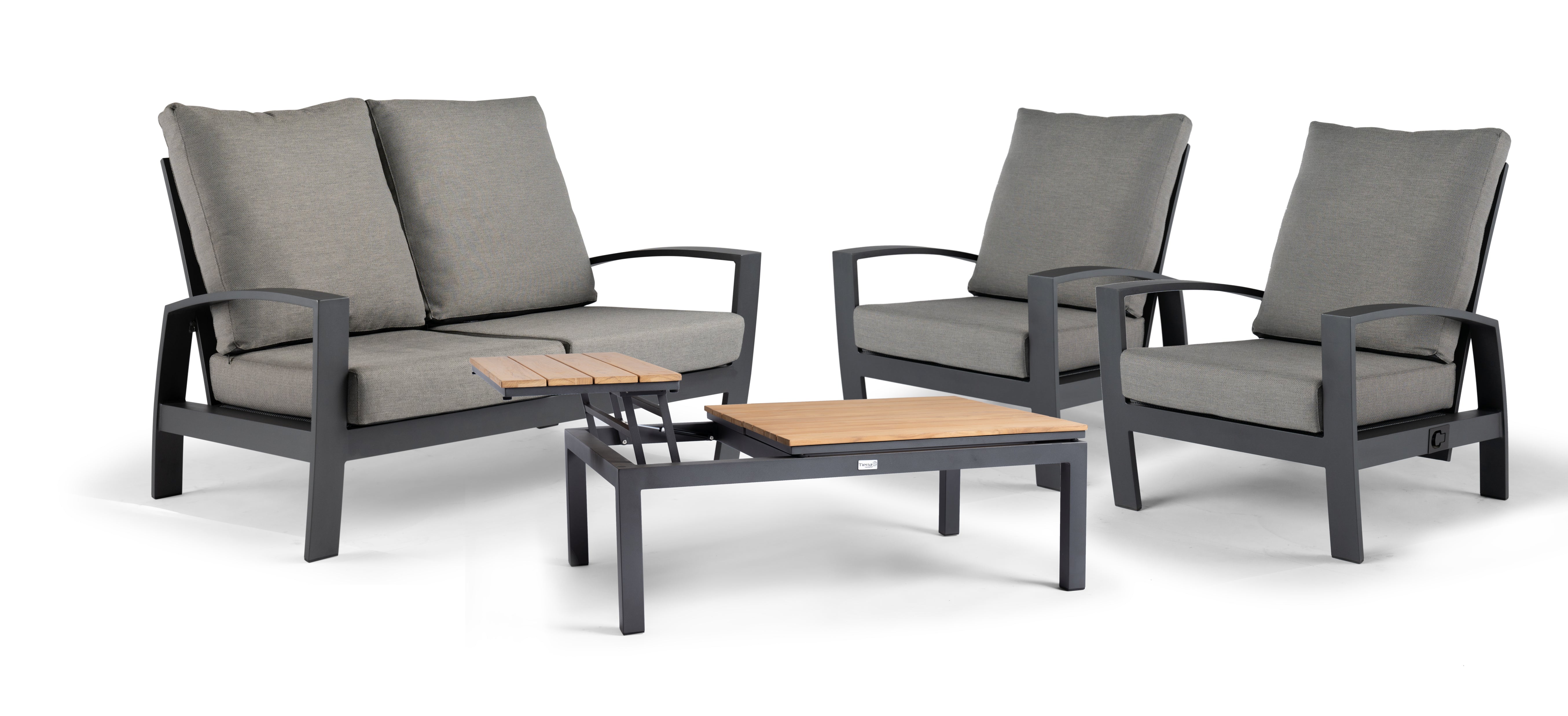 Tierra Outdoor Loungeset Valencia charcoal 4-delig