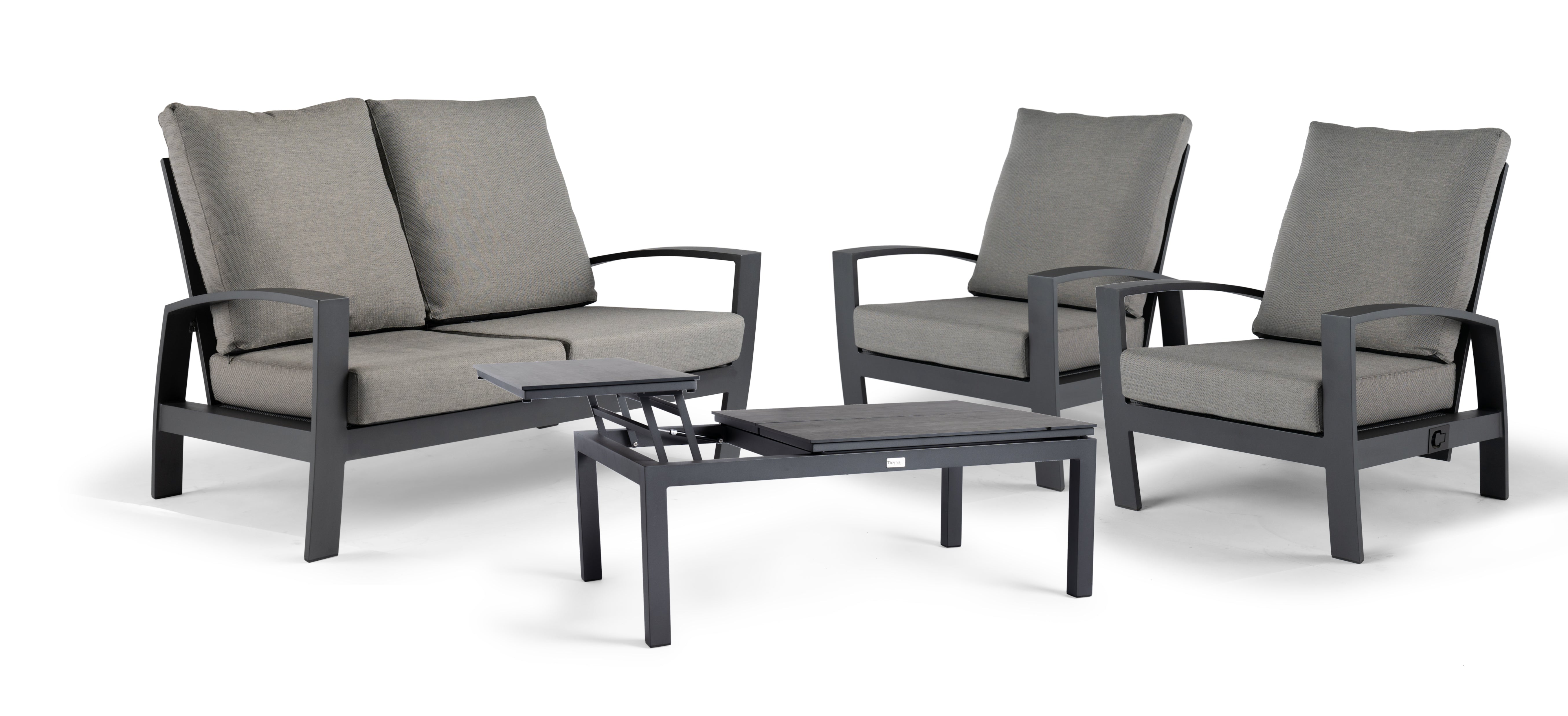 Tierra Outdoor Loungeset Valencia charcoal 4-delig