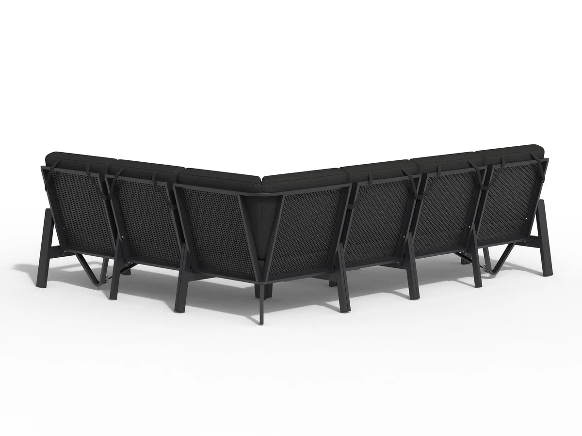 Tierra Outdoor Lounge Ecke Queens schwarz 5-teilig