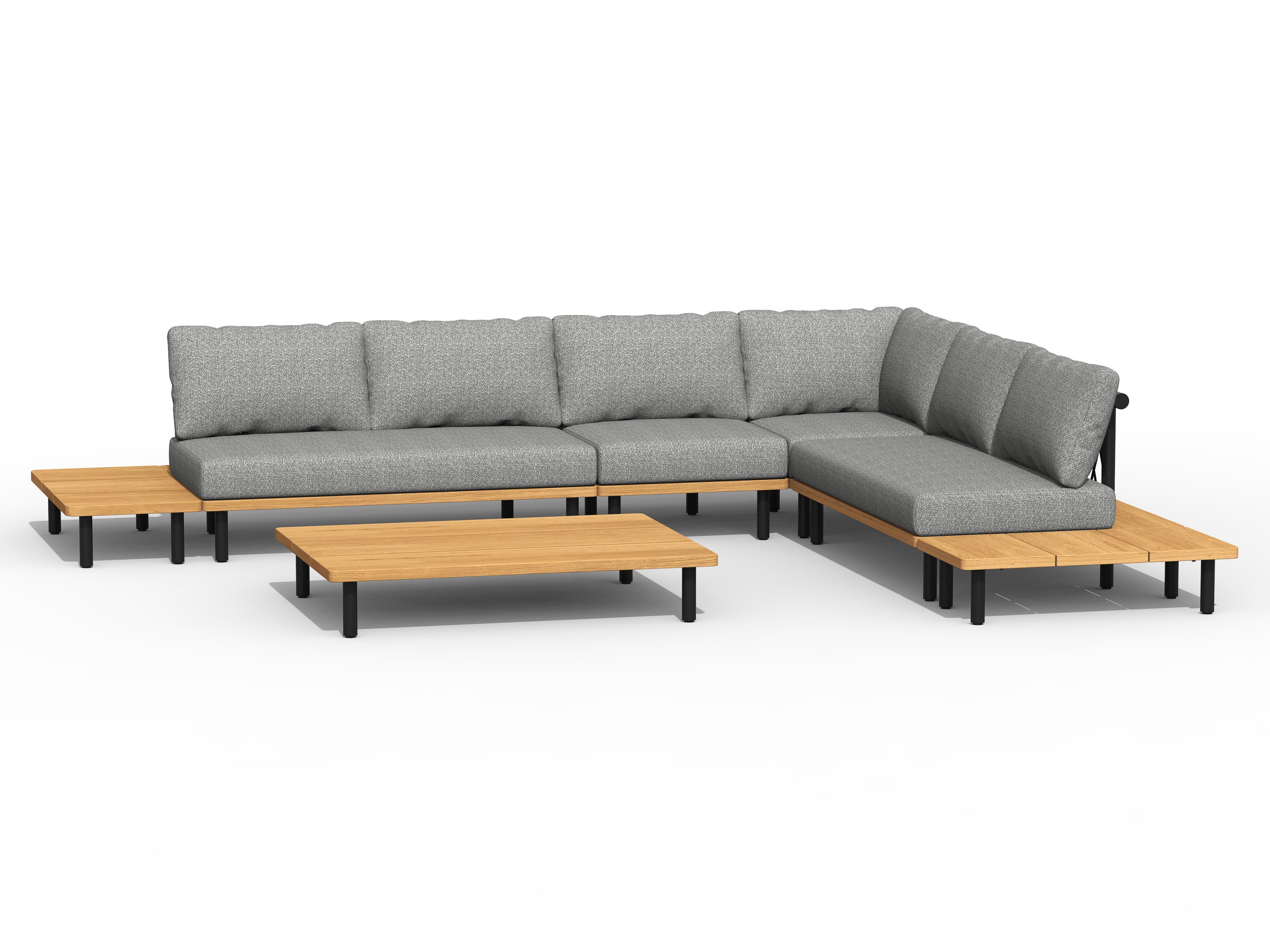 Tierra Outdoor Lounge Ecke Kytsu Teakholzkohle 7-teiliges Showmodell