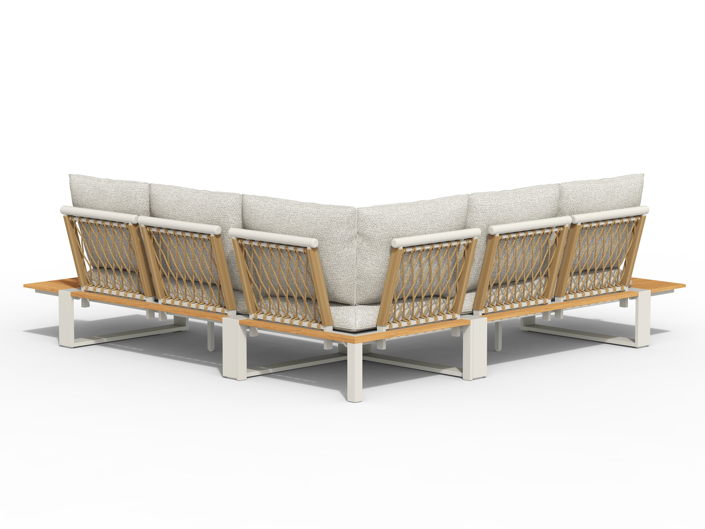 Tierra Outdoor Loungehoek Seto teak Creme White 4-delig