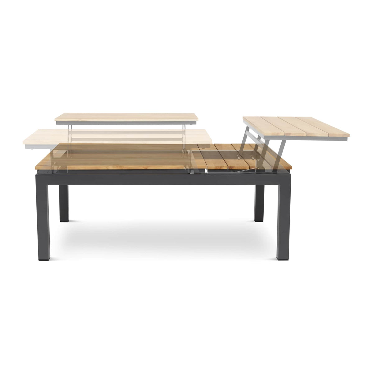 Tierra Outdoor Lounge-Tisch hochklappbar Teakholz, 120 x 80 cm