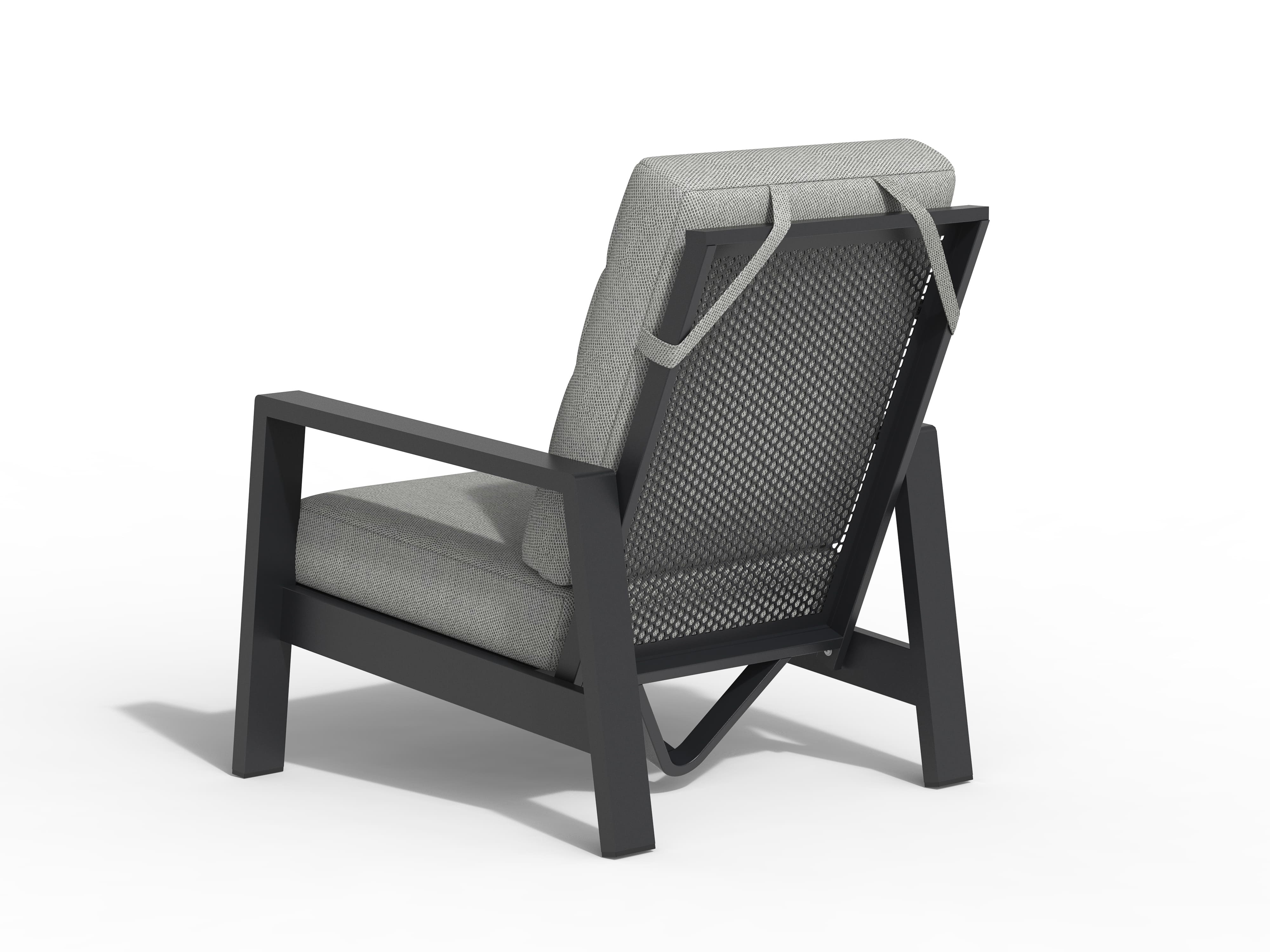 Tierra Outdoor Queens loungestoel + hocker charcoal