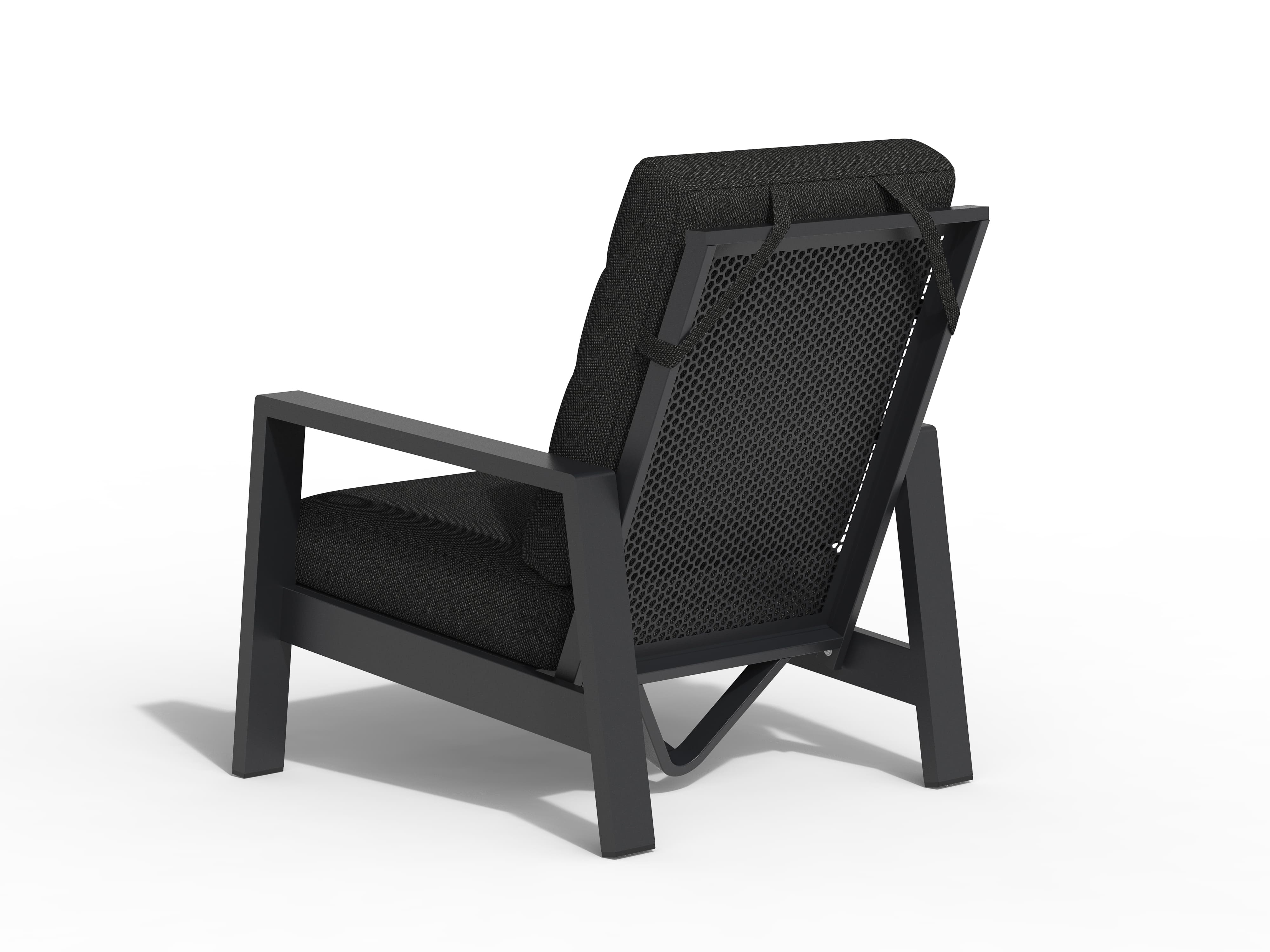 Tierra Outdoor Queens loungestoel + hocker black