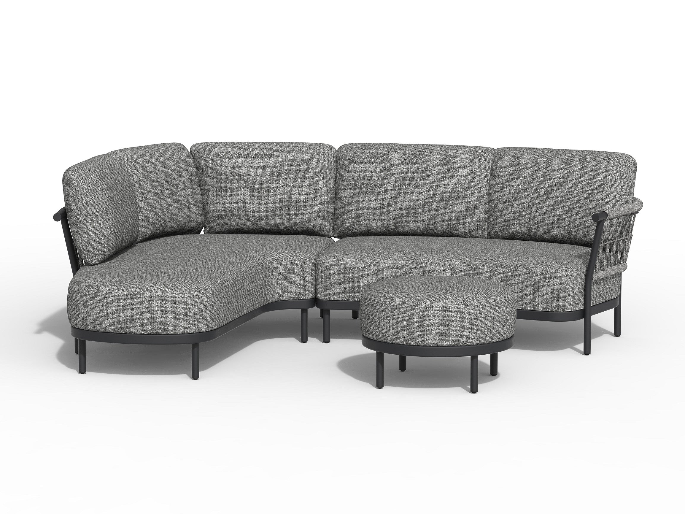 Tierra Outdoor Loungehoek Fresca Rechts Charcoal 3-delig