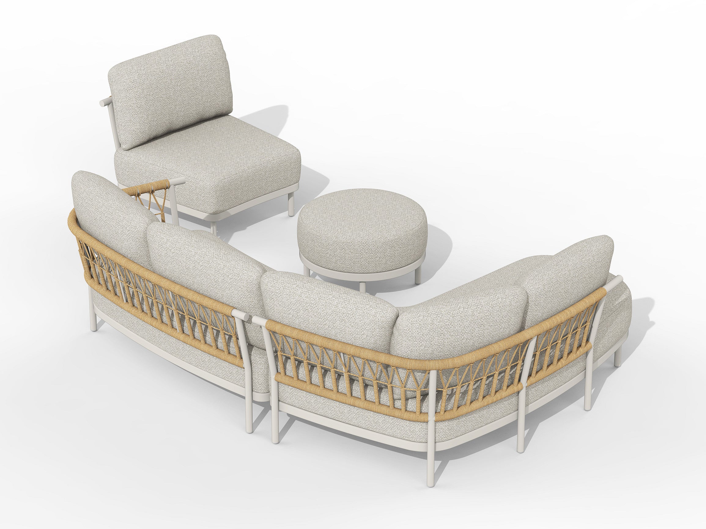 Tierra Outdoor Loungehoek Fresca Rechts Creme White 4-delig