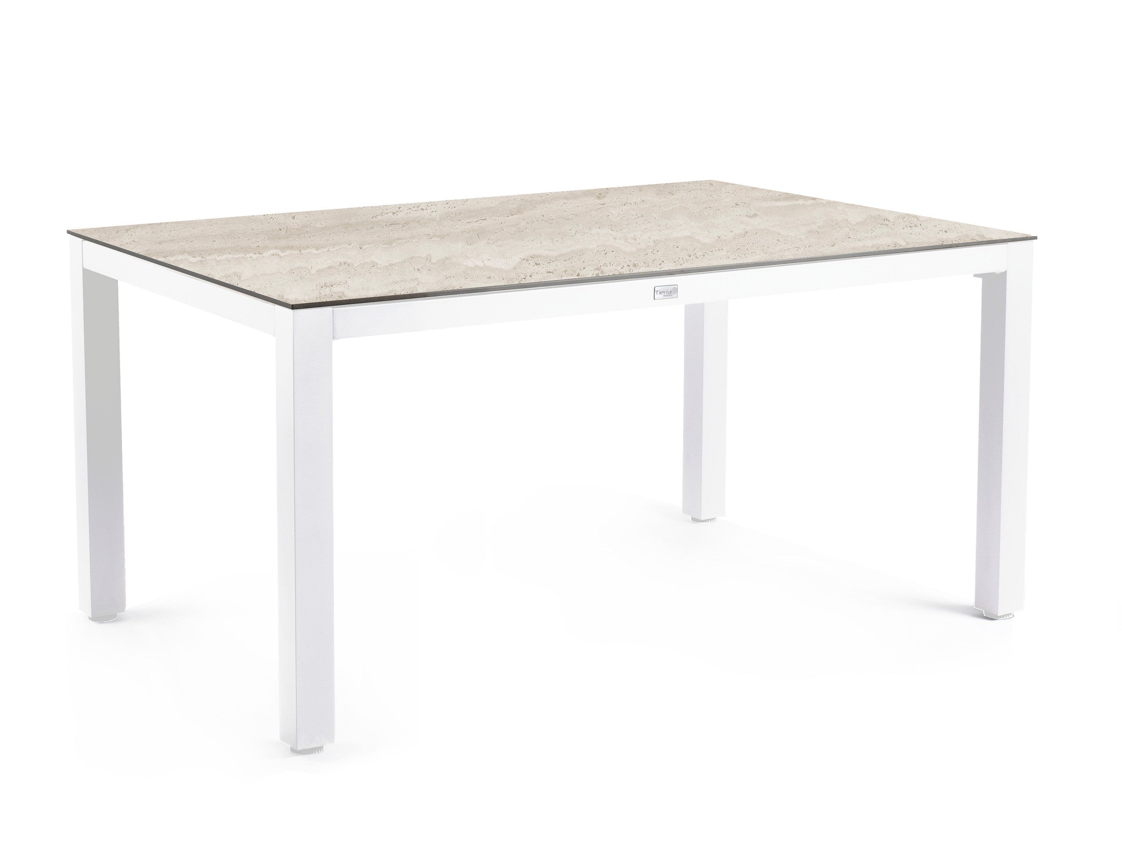 Tierra Outdoor Diningtafel Briga creme white-travetin 180x100cm