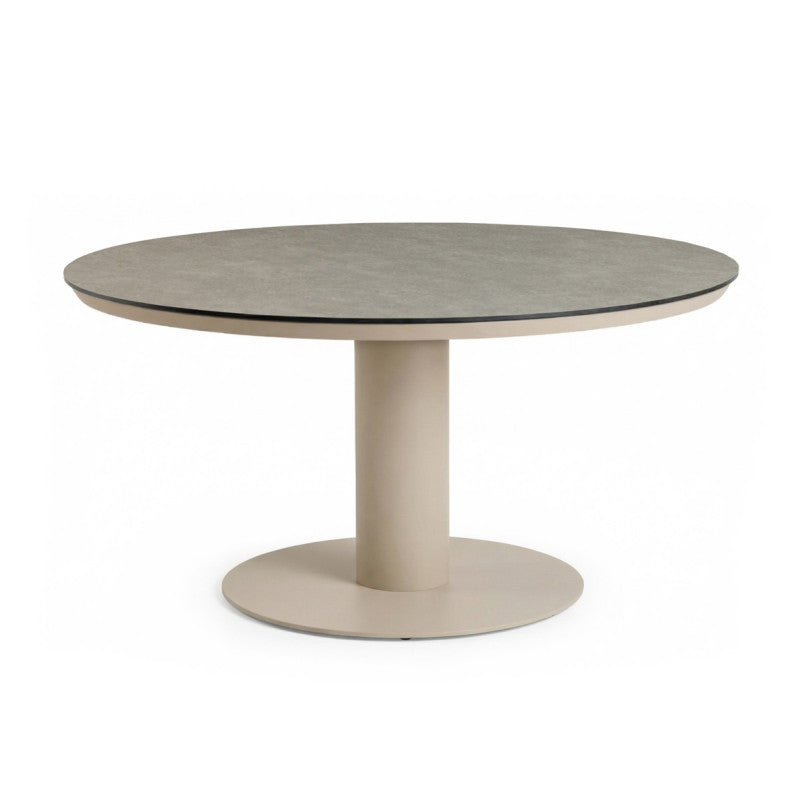 Tierra Outdoor Morena Low Diningtafel Trespa ophira Ø120cm champagne