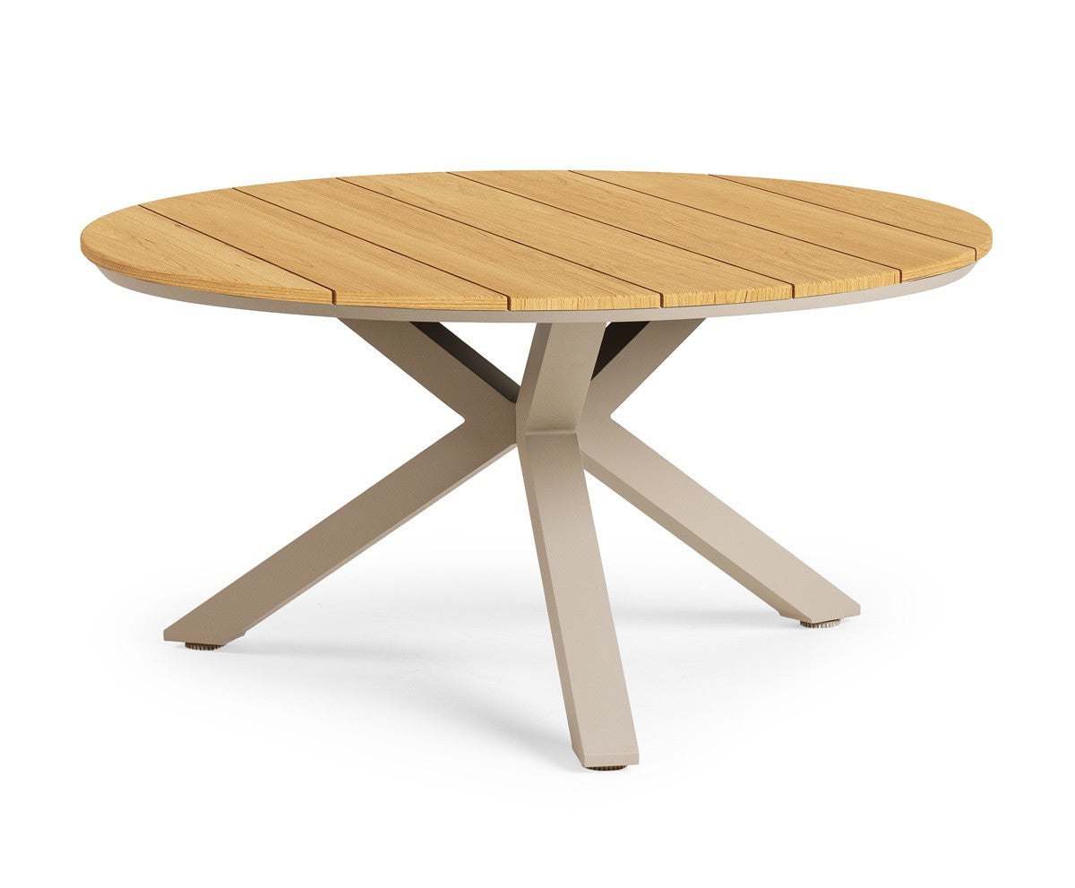 Tierra Outdoor Omnigo Diningtafel champagne/teak ø150cm