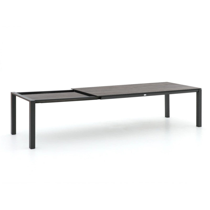 Tierra Outdoor Uitschuiftafel Trespa forest grey 220/280x100cm charcoal