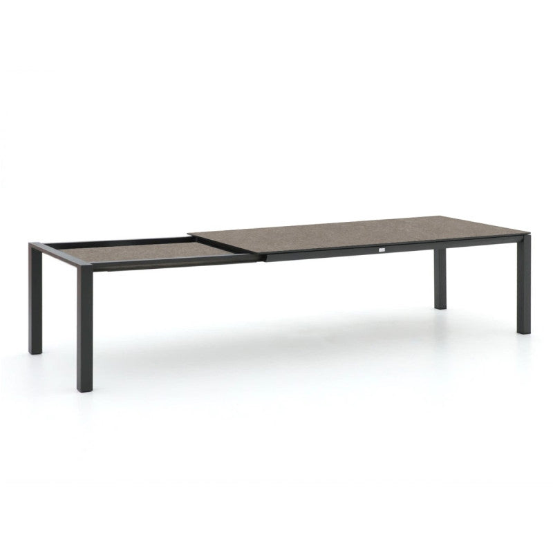 Tierra Outdoor Uitschuiftafel Trespa dark basalt 220/280x100cm charcoal