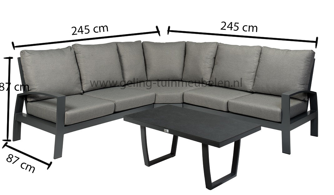 Tierra Outdoor Valencia Lounge-Ecke 4-teilig anthrazit