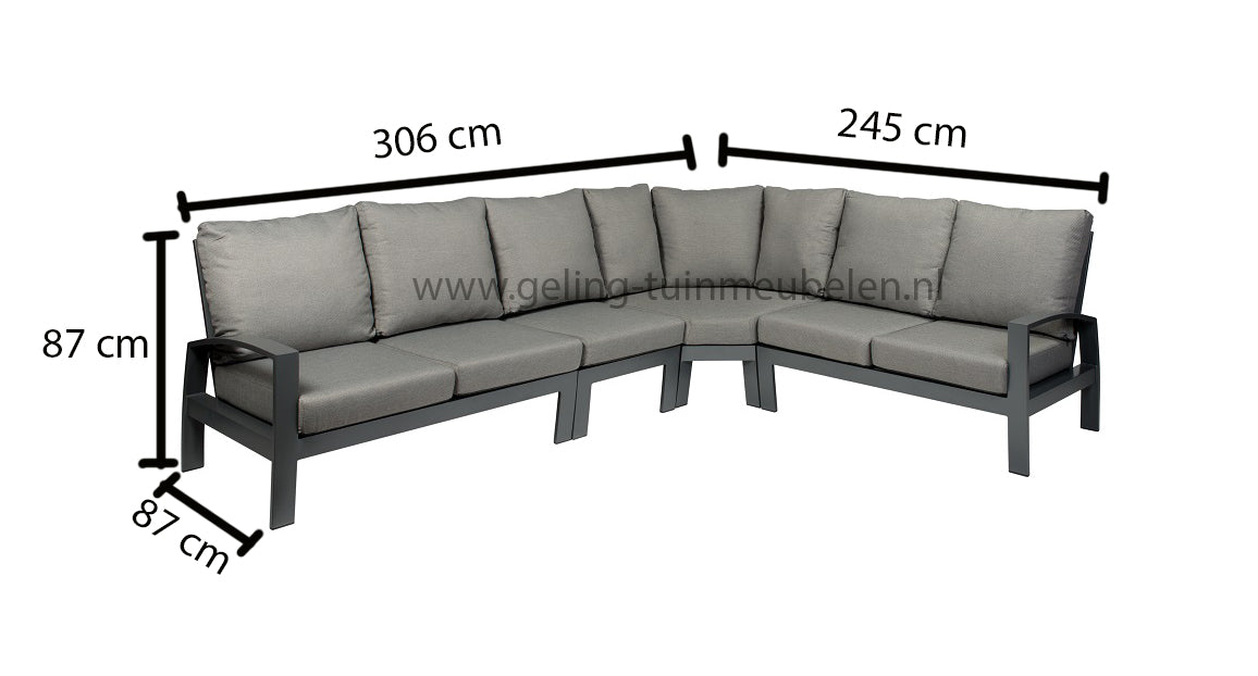 Tierra Outdoor Valencia Lounge-Ecke 4-teilig anthrazit