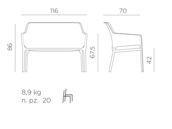 Nardi Net Sofa Anthrazit