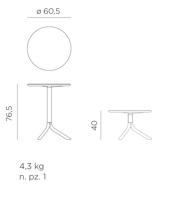 Nardi Esstisch Spritz Anthrazit ø60cm