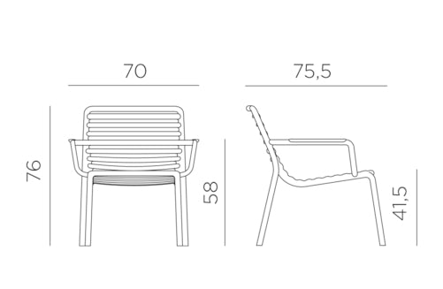 Nardi Doga Loungesessel Anthrazit