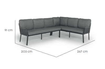 Tierra Outdoor Lounge Ecke Liv rechts anthrazit