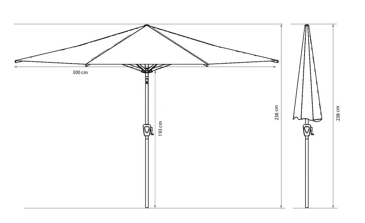 Platinum Parasol Riva ø300cm Teak/Taupe