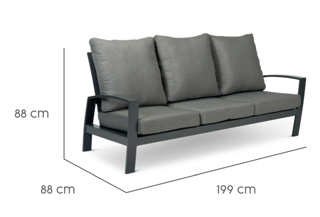 Tierra Outdoor Lounge Sofa 3-Sitzer Valencia anthrazit