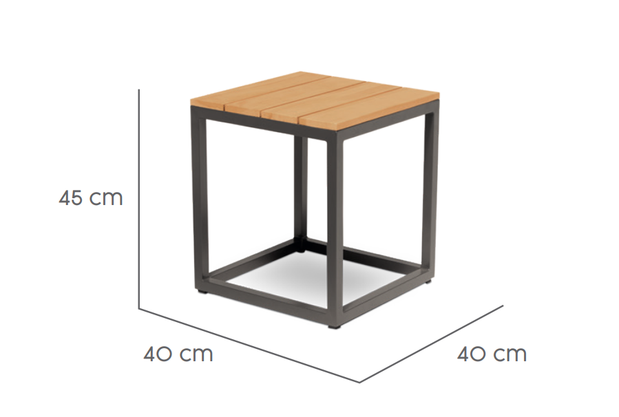 Tierra Outdoor Loungetisch Rio S Teak 40x40cm