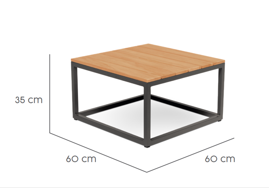 Tierra Outdoor-Loungetisch Rio Teak M 60x60cm