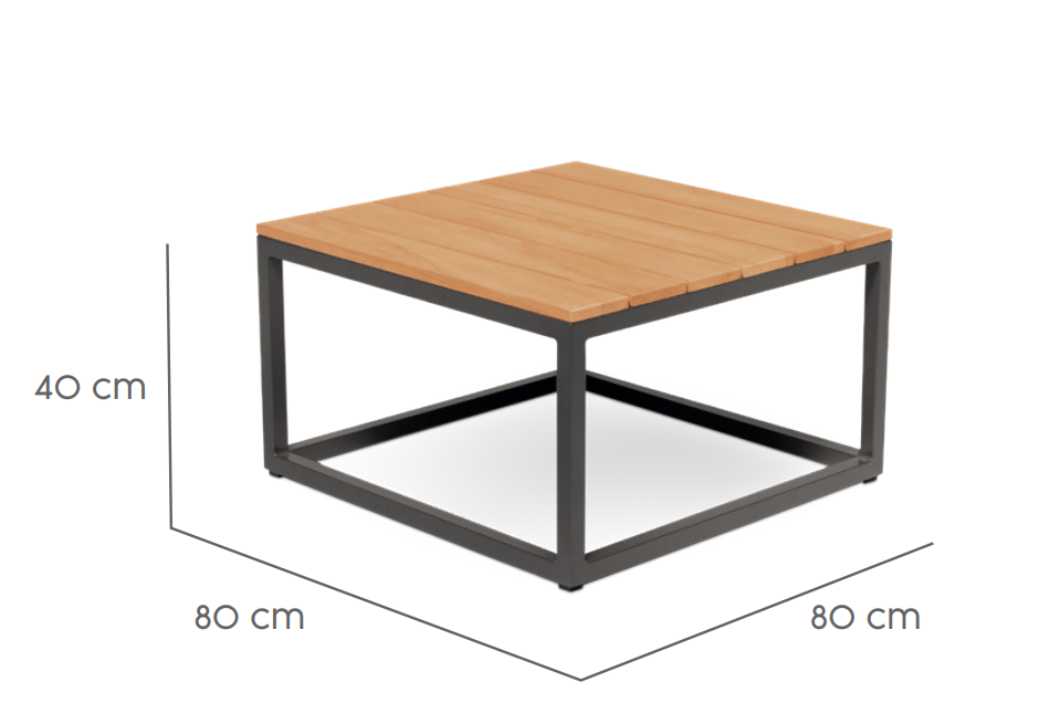 Tierra Outdoor-Loungetisch Rio Teak L 80x80cm