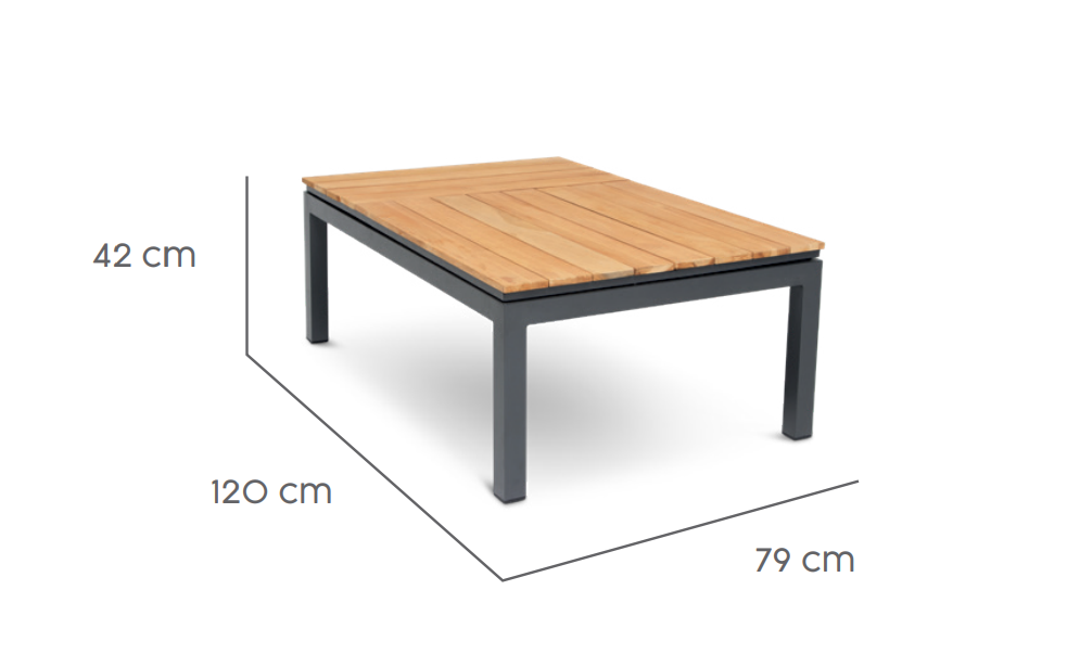 Tierra Outdoor Loungetisch Markos Teak 120x79x42cm