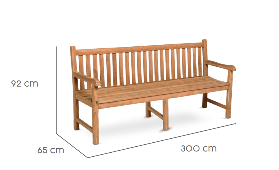 Tierra Outdoor Gartenbank Cordoba Teak 300cm