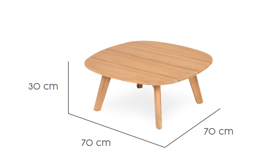 Tierra Outdoor-Loungetisch Pep Teak 70x70cm