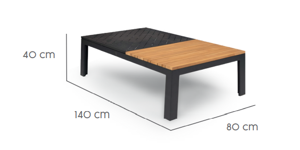 Tierra Outdoor Loungetisch Queens Teak 140x80cm