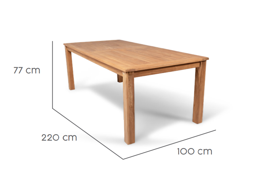 Tierra Outdoor Esstisch Polar Teak 220x100cm