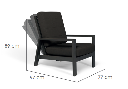 Tierra Outdoor Lounge Chair verstellbar Queens schwarz