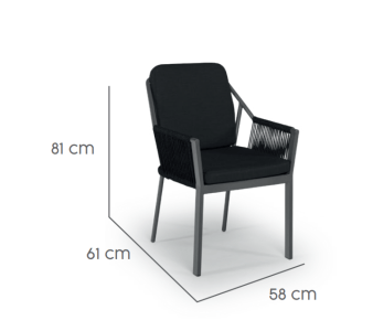 Tierra Outdoor Esszimmerstuhl Liv schwarz