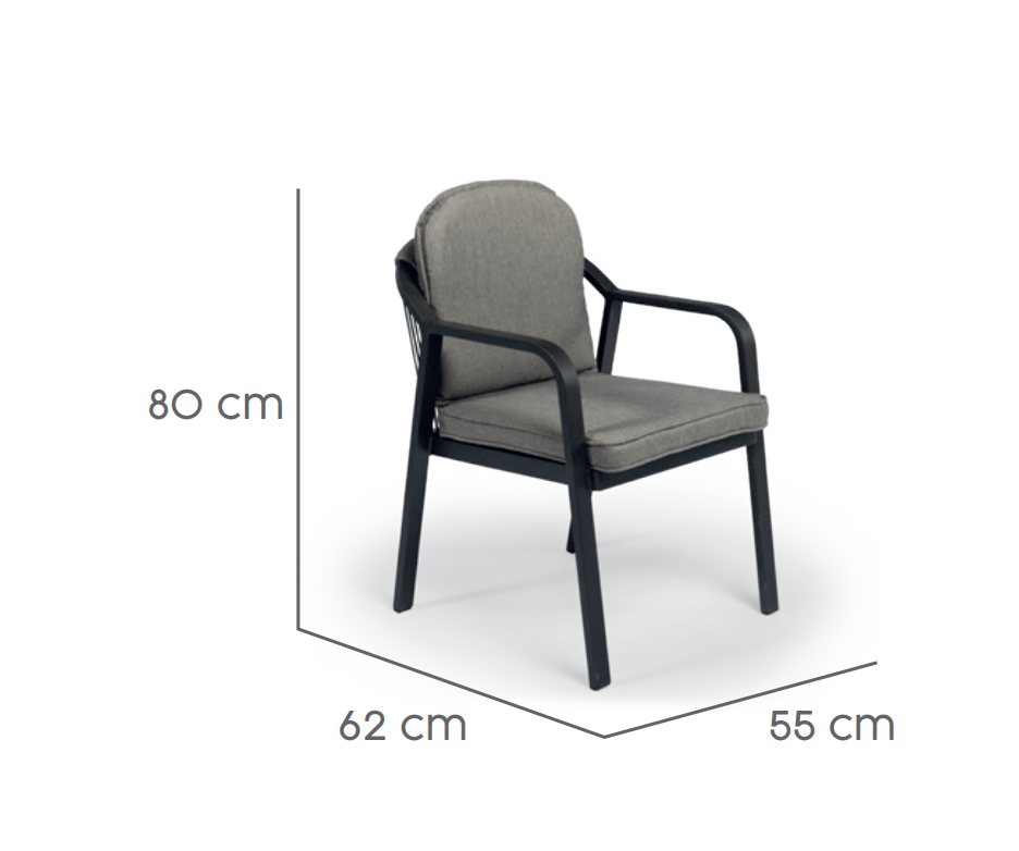 Tierra Outdoor Pep Charcoal-Orbital Teak 120Øcm 5 Teile